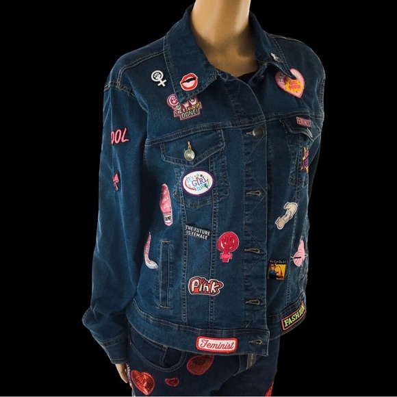 Girl Power Patch Jacket Feminist Jacket Customised Patch Jacket - Picture 2 of 7